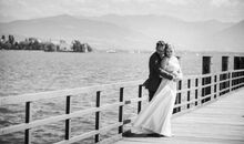 Brautpaar vor der freien Trauung im Hotel Bad Schachen am Bodensee