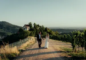 Hochzeitspaar am Schloss Staufenberg, Durbach