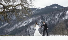 romantisch heiraten im Schnee