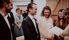 Befragung des Brautpaares in der Trauzeremonie von Traurednerin Silvia Schäfler, Landsberg