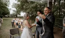 German-American wedding ceremony near Kaiserslautern, Germany, with English speaking wedding officiant