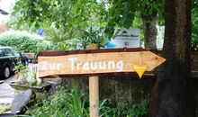 Schild zur Trauung im Kulturhof Erpfenhausen