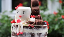 Milch & Schokolade Hochzeitstorte für Weilachmühle Hochzeit