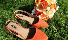 Hochzeitsfarbe Orange bei Sekt am See